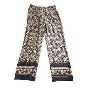 Vintage Cache Wide Leg Animal Print Pants Brown Palazzo‎ Flowy Y2K Earthy Brat 6